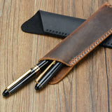 Genuine Leather Twin Pen Sleeve