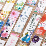 30pcs Paper Bookmark Watercolour Flowers & Quotes Collection