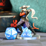 7pcs Miniature RPG Full Dice Set - Blue Silk Acrylic