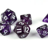 7pcs Miniature RPG Full Dice Set - Glitter in Purple Acrylic