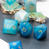 7pcs RPG Dice Set - Blue Agate Gemstone