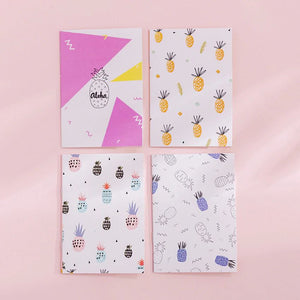 4pcs Mini Lined Notebook Pineapple Collection Pack