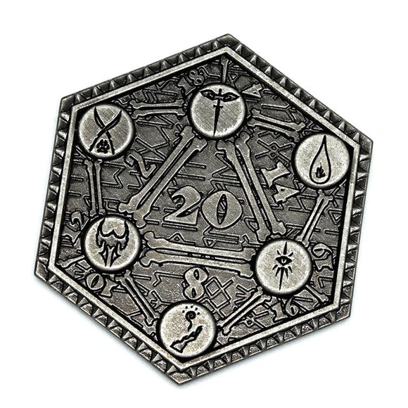 D2 RPG Coin - Shadow Washed Silver Metal