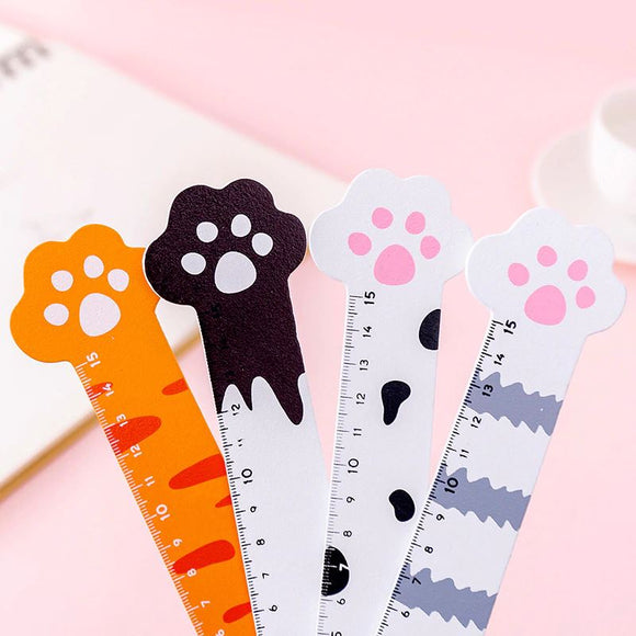 15cm Wood Rulers Cat Paws