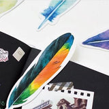 30pcs Paper Bookmark Watercolour Feathers Collection