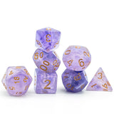 7pcs RPG Full Dice Set - Purple Silk Acrylic