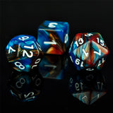 7pcs RPG Full Dice Set - Blend of Copper & Blue Acrylic
