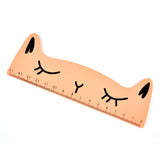 15cm Wood Rulers 'Funny' Cat Design