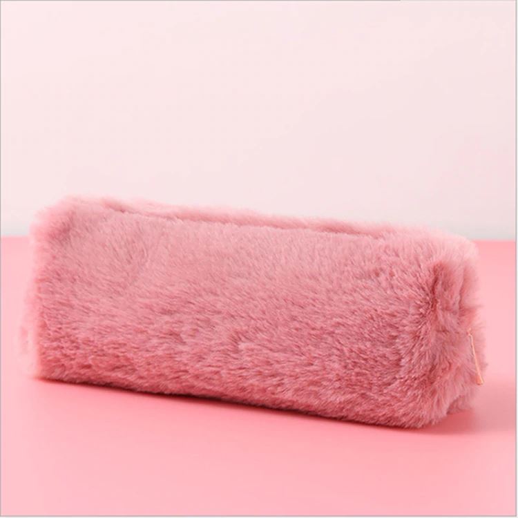 Pink Furry Texture Bag, Essential Oil Storage, Small Zipper Pouch