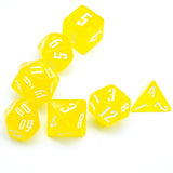 7pcs RPG Full Dice Set - Glitter in Yellow Acrylic