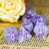 7pcs RPG Full Dice Set - Butterfly in Purple Resin