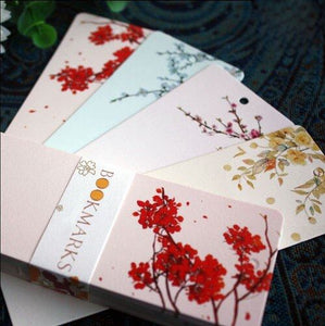 4pcs Paper Bookmark Blossom Flowers Set