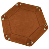 Dice Tray - PU Leather & Velvet Hexagon