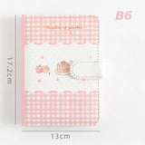 B6 B7 PU Leather Illustrated Notebook - Peaches