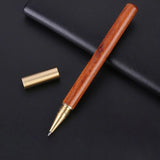 0.7mm Black Ink Gel Pens Polished Wood Brass