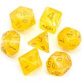 7pcs RPG Full Dice Set - Yellow Silk Acrylic