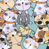 12/24/36/48/72 Holes Roll Canvas Pencil Case Wrap - Funny Cats