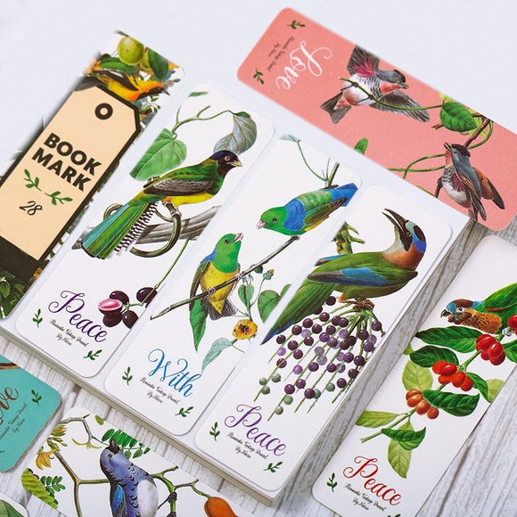 28pcs Paper Bookmark Birds of Paradise Collection
