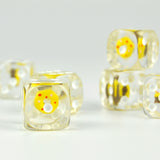 6pcs 16mm D6 RPG Dice Set - Donuts in Clear Resin