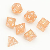 7pcs RPG Full Dice Set - Glitter in Orange Acrylic
