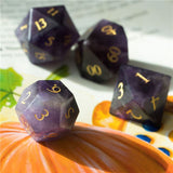 7pcs RPG Dice Set - Purple Amethyst Gemstone