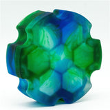 Dice Storage Box - Blue & Green Resin Hexagon