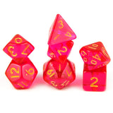 7pcs Miniature RPG Full Dice Set - Clear Red Acrylic
