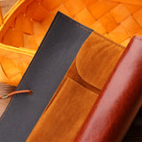 PU Leather Roll Pencil Case Wrap Map Compass