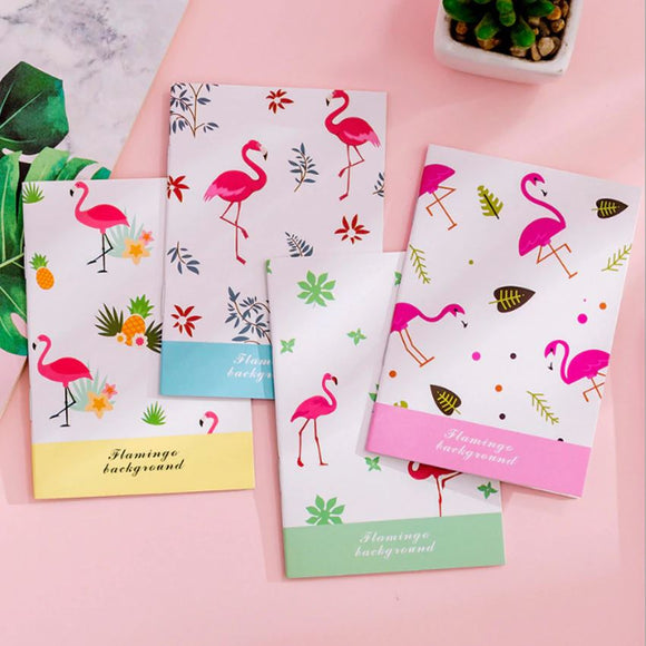 4pcs Mini Lined Notebook Flamingo Collection Pack