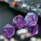 7pcs RPG Full Dice Set - Glitter in Purple Acrylic
