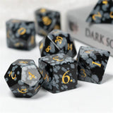 7pcs RPG Dice Set - Snowflake Obsidian Gemstone