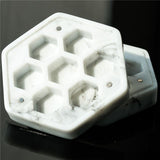 Dice Storage Box - Marble White Resin Hexagon