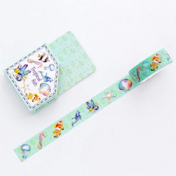 15mm/5m Paper Washi Tape Tropical Fish
