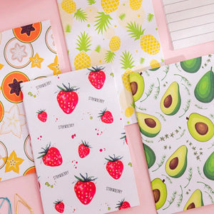 4pcs Mini Lined Notebook Fruit Collection Pack