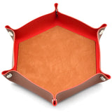 Dice Tray - PU Leather & Soft Velvet Hexagon