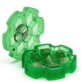 Dice Storage Box - Green Resin Hexagon