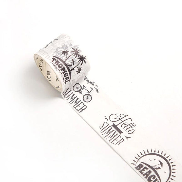 3cm Paper Washi Tape Summer Time Black & White