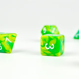 7pcs RPG Full Dice Set - Blend of Green & Yellow Acrylic