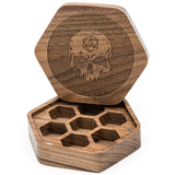 Dice Storage Box - Walnut Wood Hexagon