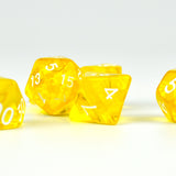 7pcs RPG Full Dice Set - Clear Yellow Acrylic