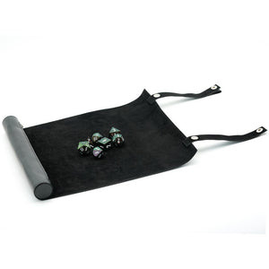 Dice Storage Roll & Tray - PU Leather & Black Velvet