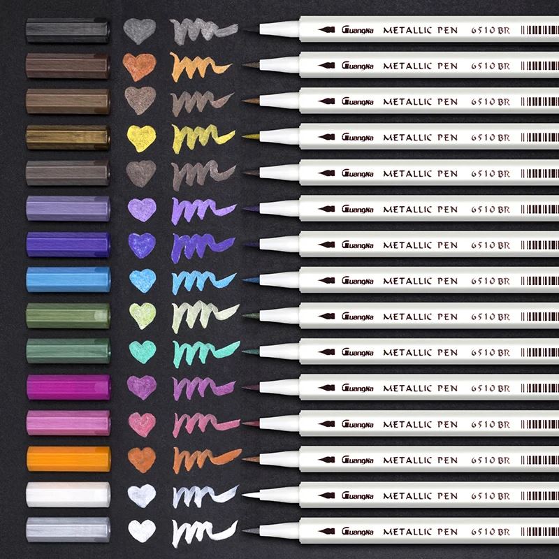 10/15/20/30pcs Colour Metallic Pens Brush & Bullet Tip – Flux Crafts