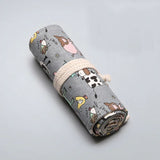 12/24/36/48/72 Holes Roll Canvas Pencil Case Wrap - Farm