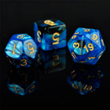 7pcs RPG Full Dice Set - Blend of Black & Blue Acrylic