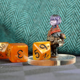7pcs Miniature RPG Full Dice Set - Orange Silk Acrylic