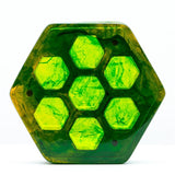 Dice Storage Box - Yellow and Green Resin Hexagon
