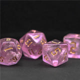 7pcs RPG Full Dice Set - Glitter in Pink Acrylic