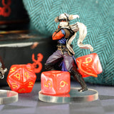 7pcs Miniature RPG Full Dice Set - Red Silk Acrylic