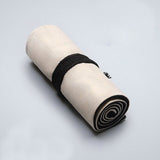 12/24/36/48/72 Holes Roll Canvas Pencil Case Wrap - Natural Black Rope