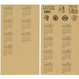 Undated Calendar Stickers Kraft Paper